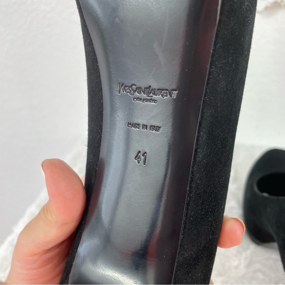 {YSL} Tribtoo 80 Black Suede Platform Pumps, Size 41/11 - Picture 9 of 9